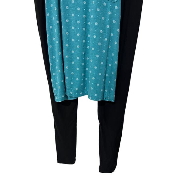 ALFANI WOMENS PAJAMAS MODAL SET TANK TOP TEAL & LEGGINGS CLASSIC BLACK SIZE XS - Picture 7 of 15